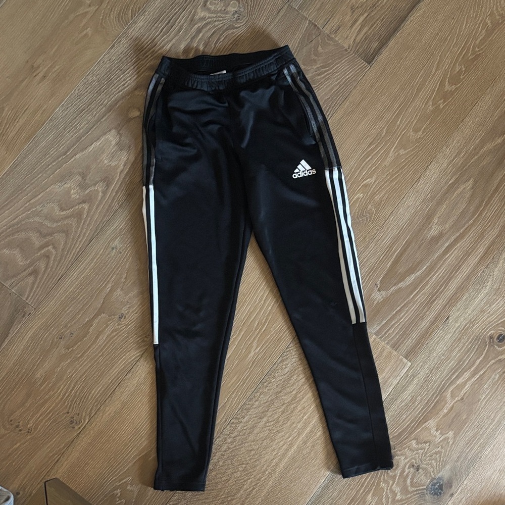 Adidas Men’s Black Joggers with White Stripes
